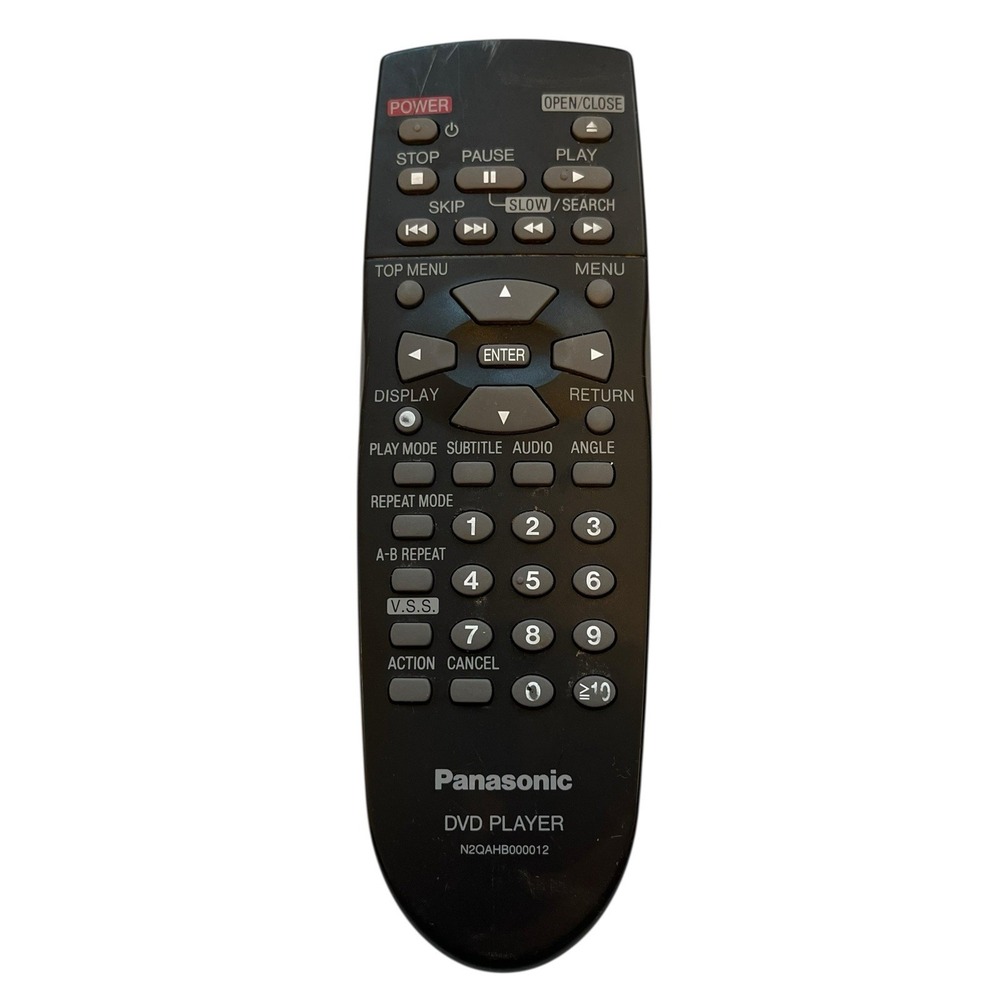 Panasonic DVD Player Remote Control N2QAHB000012 Black - Has Been Tested